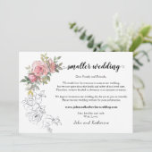 Elegante moderne roze bloemenkleiner bruiloft kaart (Staand voorkant)