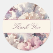 Elegante moderne roze bloemige bedank sticker (Voorkant)