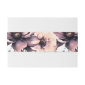 Elegante Moderne Roze Bloemige Bruiloft Uitnodigingen Wikkel (Achterkant Voorbeeld)