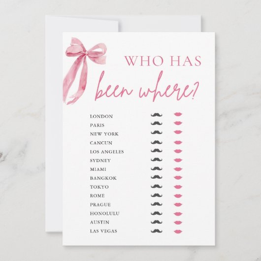 Elegante moderne roze boog die waar spel is gewees kaart (Voorkant)