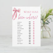 Elegante moderne roze boog die waar spel is gewees kaart (Staand voorkant)