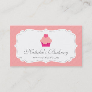 Elegante, Moderne, Roze Cupcake, Bakkerij Visitekaartje