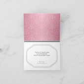 Elegante moderne roze damast Dank u kaarten (Binnen)