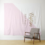 Elegante moderne roze doopfoto-achtergrond wandkleed (In Situ (horizontaal))