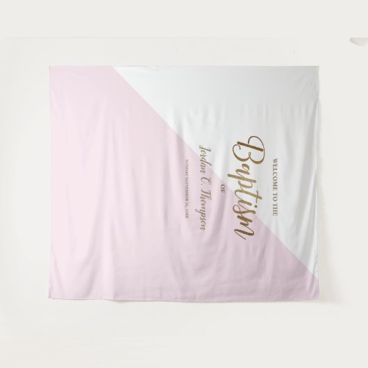 Elegante moderne roze doopfoto-achtergrond wandkleed (Voorkant (horizontaal))