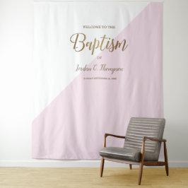 Elegante moderne roze doopfoto achtergrond wandkleed
