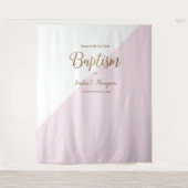 Elegante moderne roze doopfoto-achtergrond wandkleed (Voorkant)