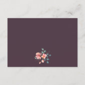 Elegante Moderne Roze en Gouden Bloemen Details Informatiekaartje (Achterkant)