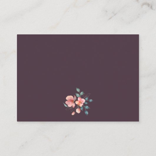 Elegante Moderne Roze en Gouden Bloemen QR Code RS Informatiekaartje (Achterkant)