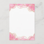 Elegante moderne roze en gouden bruiloft details informatiekaartje (Achterkant)