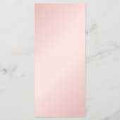 Elegante moderne roze en gouden trouwmenu menu (Achterkant)