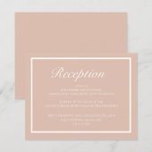 Elegante moderne roze en witte huwelijksreceptie informatiekaartje (Voorkant / Achterkant)