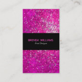 Elegante moderne roze faux glitter visitekaartje (Voorkant)