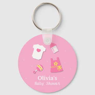 Elegante moderne roze feestartikelen voor babyshow sleutelhanger