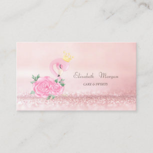 Elegante Moderne Roze Flamingo Bokeh Taart Snoepje Visitekaartje