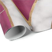 Elegante moderne roze, goud, wit marmer luxe cadeaupapier (Rol Hoek)