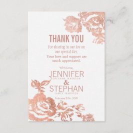 Elegante moderne roze gouden bloemkaarten voor dan bedankkaart