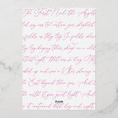 Elegante moderne roze gouden folie foto kerst Kaar Folie Feestdagenkaart (Achterkant)