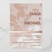 Elegante moderne roze gouden folie uitnodiging (Voorkant)