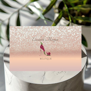 Elegante moderne, roze gouden glinsterende bokeh-h visitekaartje