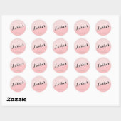 Elegante moderne roze gouden glitter roze wimpers ronde sticker (Vel)