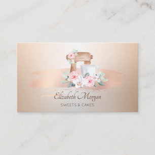 Elegante moderne, roze gouden kwaststreekmixer blo visitekaartje