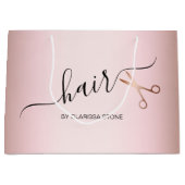 Elegante moderne roze gouden schaar kapper groot cadeauzakje (Voorkant)