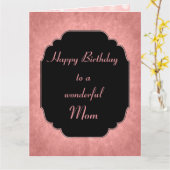 Elegante moderne roze Happy Birthday Mam Kaart (Gele Bloem)