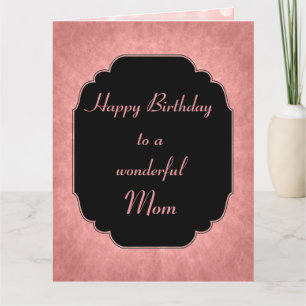 Elegante moderne roze Happy Birthday Mam Kaart