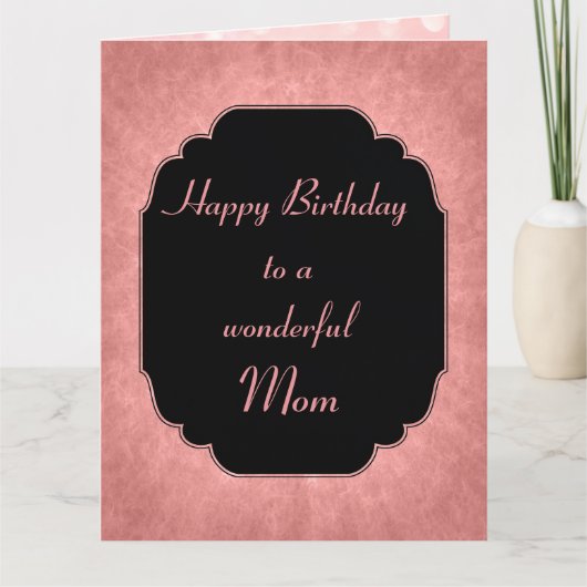 Elegante moderne roze Happy Birthday Moeder Kaart (Voorkant)