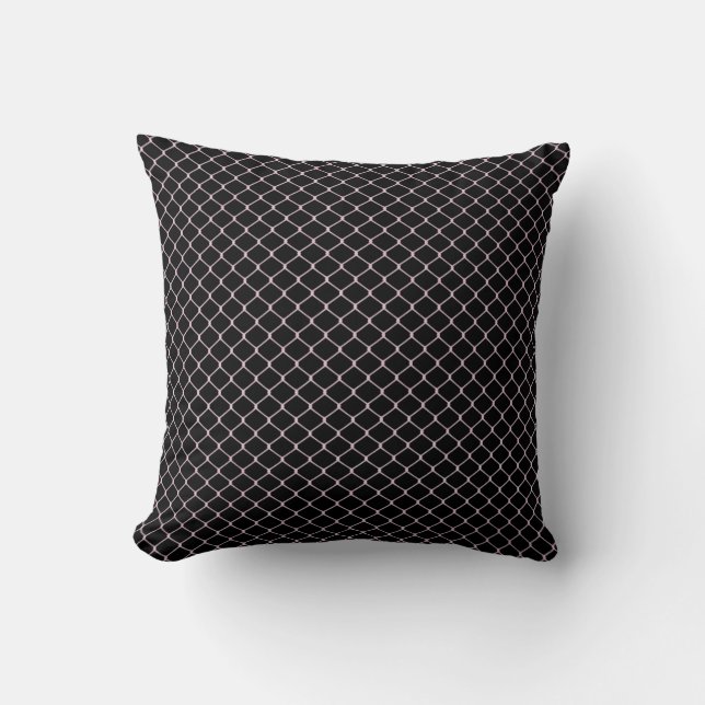 Elegante Moderne Roze Hekkettingpatroon | Kussen (Voorkant)