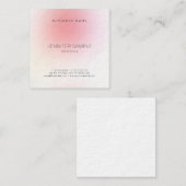 Elegante moderne roze kleur harmonie mooie luxe vierkante visitekaartje (Voorkant / Achterkant)
