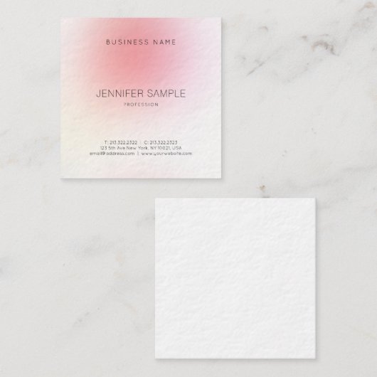 Elegante moderne roze kleur harmonie mooie luxe vierkante visitekaartje (Voorkant / Achterkant)