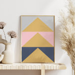 Elegante Moderne Roze Marine Blauw Gouden Vormen M Poster<br><div class="desc">Elegante Moderne Roze Marine Blauw Gouden Vormen Muurkunst</div>