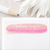 Elegante moderne roze penseelstreek etiket (Insitu)