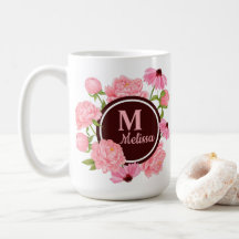 Elegante moderne roze pioen waterverf bloem