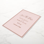 Elegante moderne roze roze gouden save-the-date ka folie uitnodiging (Gedraaid)