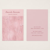 Elegante moderne roze sieraden oorbel display kaar visitekaartje (Voorkant /achterkant)