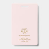 Elegante moderne roze simple werknemers-ID Badge (Achterkant)