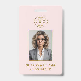 Elegante moderne roze simple werknemers-ID Badge