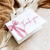 Elegante moderne roze strik zij is getrouwd bedankkaart