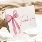 Elegante moderne roze strik zij knoopt de knoop bedankkaart