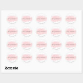 Elegante moderne roze waterverf interieur designer ronde sticker (Vel)