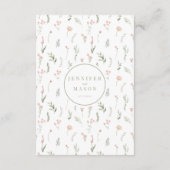 Elegante moderne roze wilde bloem bruiloft menukaa informatiekaartje (Achterkant)