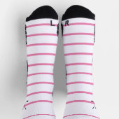 Elegante moderne roze witte streep golf golfer sokken (Top)