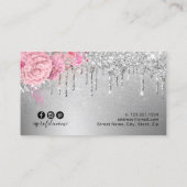 Elegante moderne roze zilverwimpers visitekaartje (Achterkant)