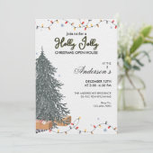 Elegante moderne ruit Kerstfeest uitnodiging (Staand voorkant)