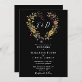 Elegante moderne rustieke bloemen QR code bruiloft Kaart (Voorkant / Achterkant)