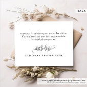 Elegante moderne rustieke, dank u, Kraft bruiloft Bedankkaart