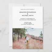 Elegante moderne rustieke foto Bruiloft Kaart (Voorkant)